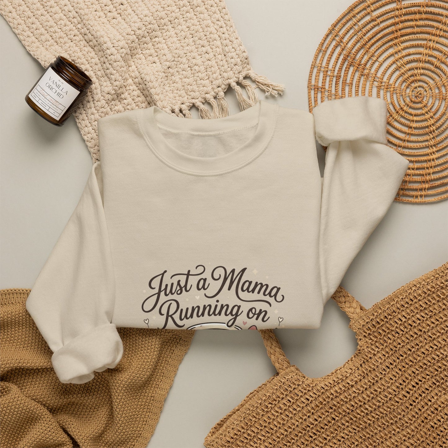 Just a Mama Running on Jesus & Coffee Sweatshirt | Rustic Cowgirl Prairie