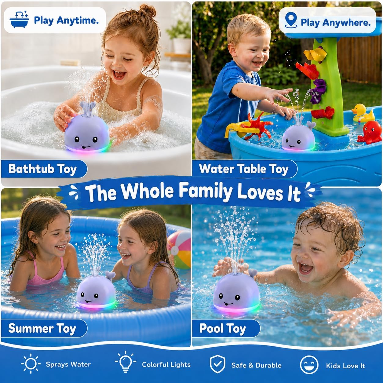 Whale Light-Up Bath Sprinkler