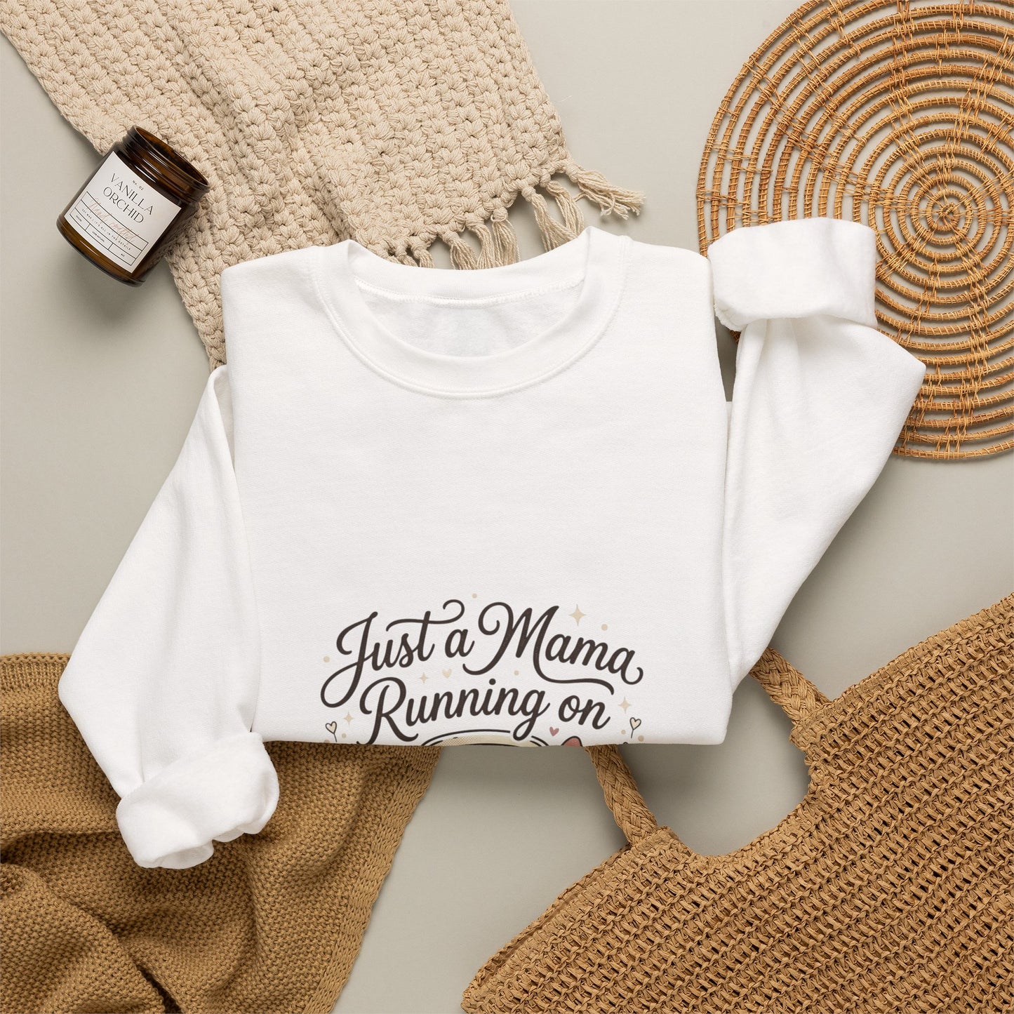 Just a Mama Running on Jesus & Coffee Sweatshirt | Rustic Cowgirl Prairie